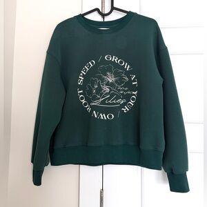Crewneck Graphic Sweatshirt - Dark Green